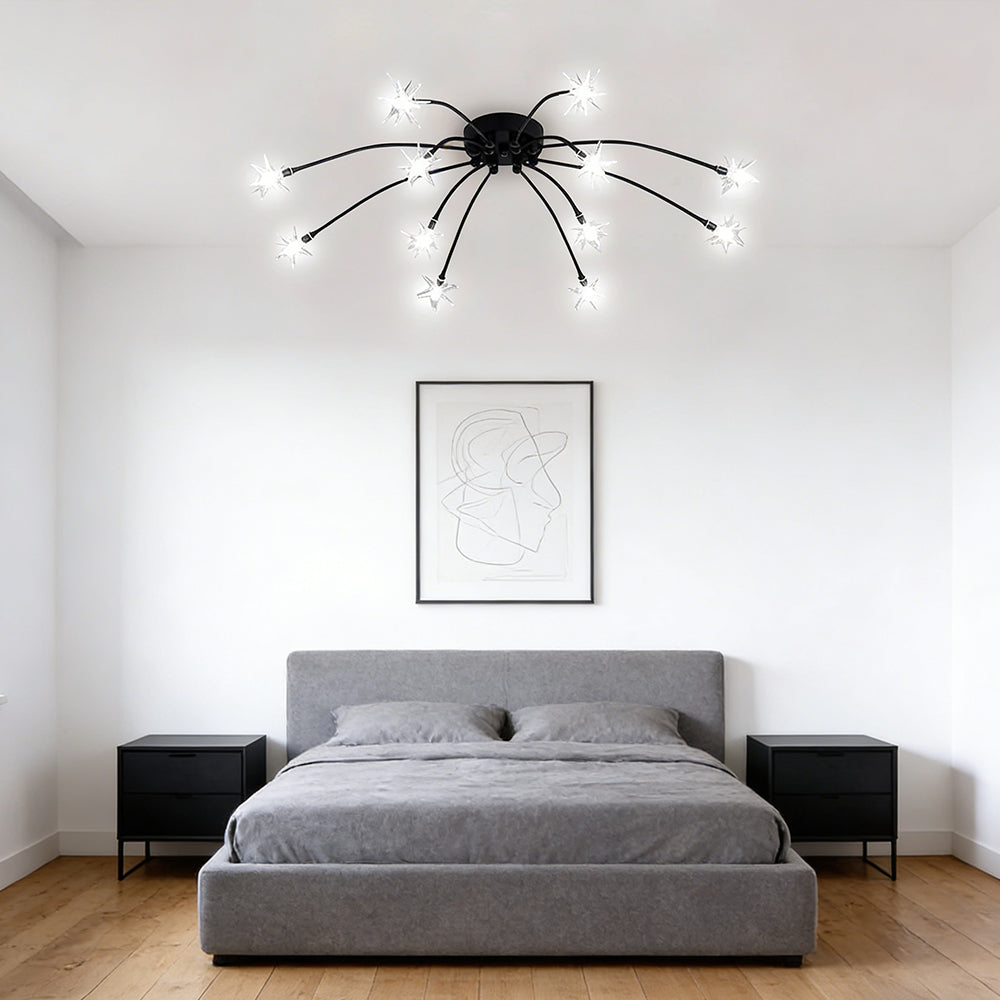 LED Glass and Metal Ceiling Light With Semi Flush Design | Temsk
