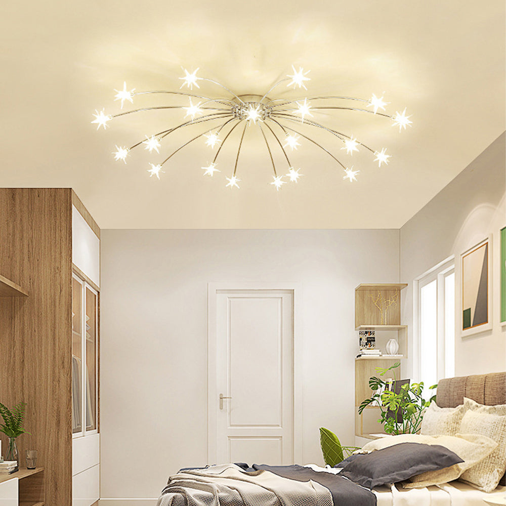LED Glass and Metal Ceiling Light With Semi Flush Design | Temsk