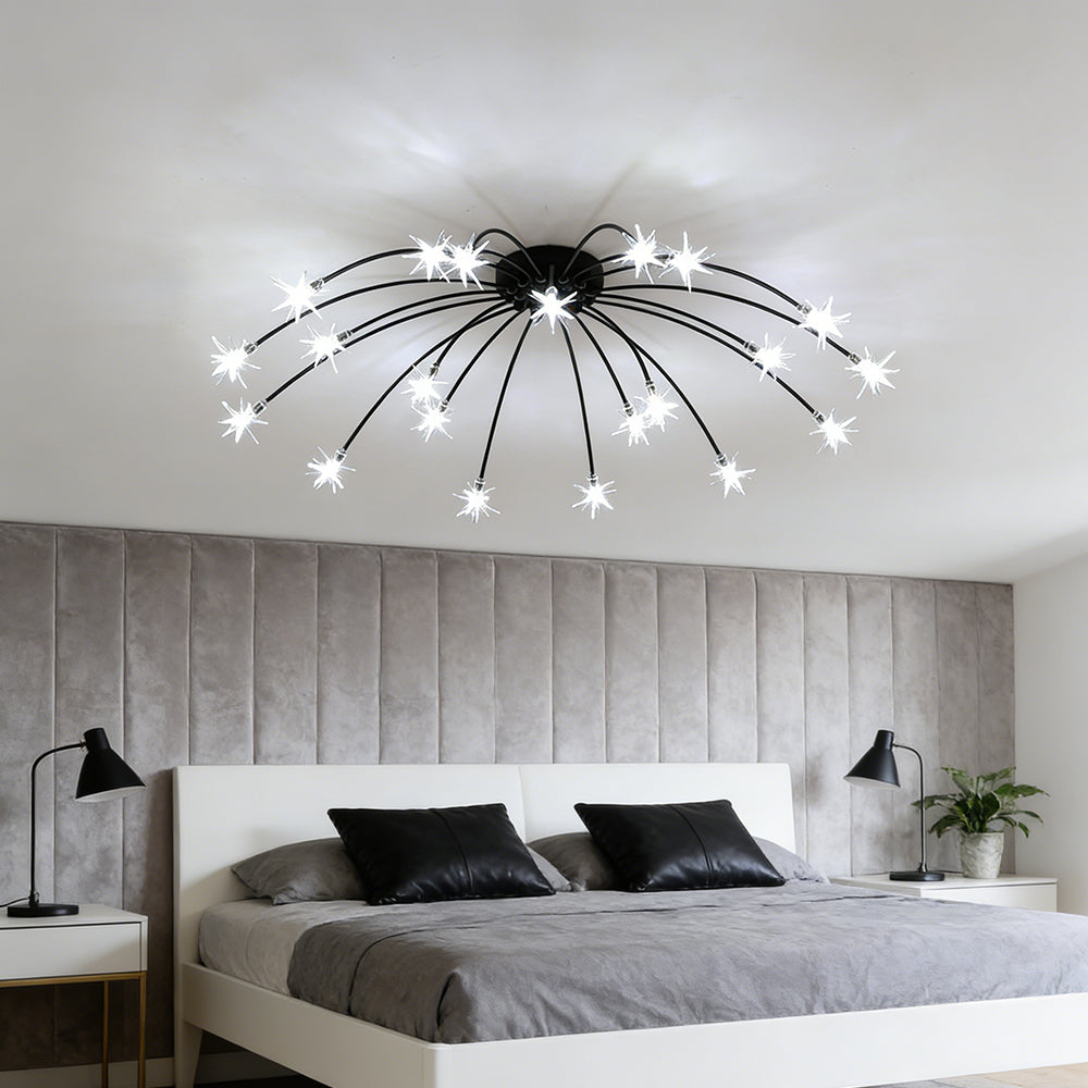 LED Glass and Metal Ceiling Light With Semi Flush Design | Temsk