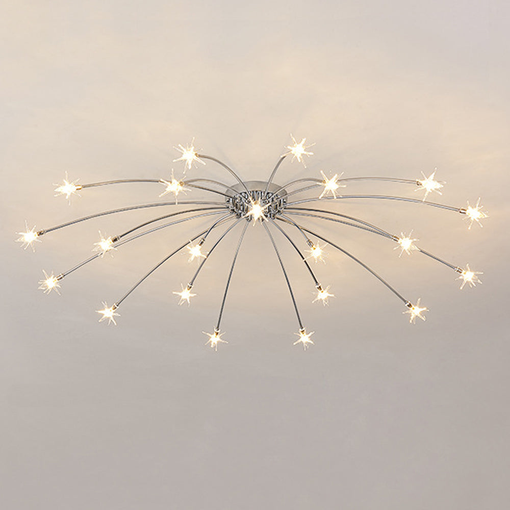 LED Glass and Metal Ceiling Light With Semi Flush Design | Temsk