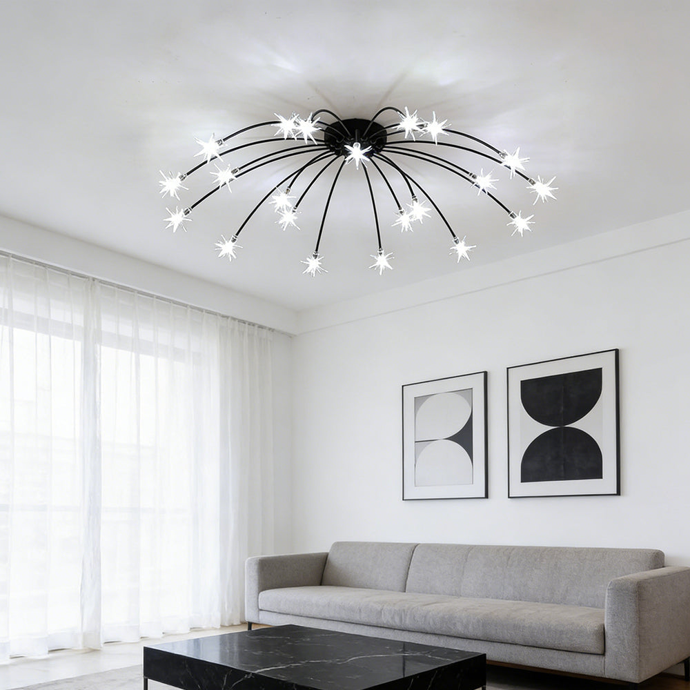 LED Glass and Metal Ceiling Light With Semi Flush Design | Temsk