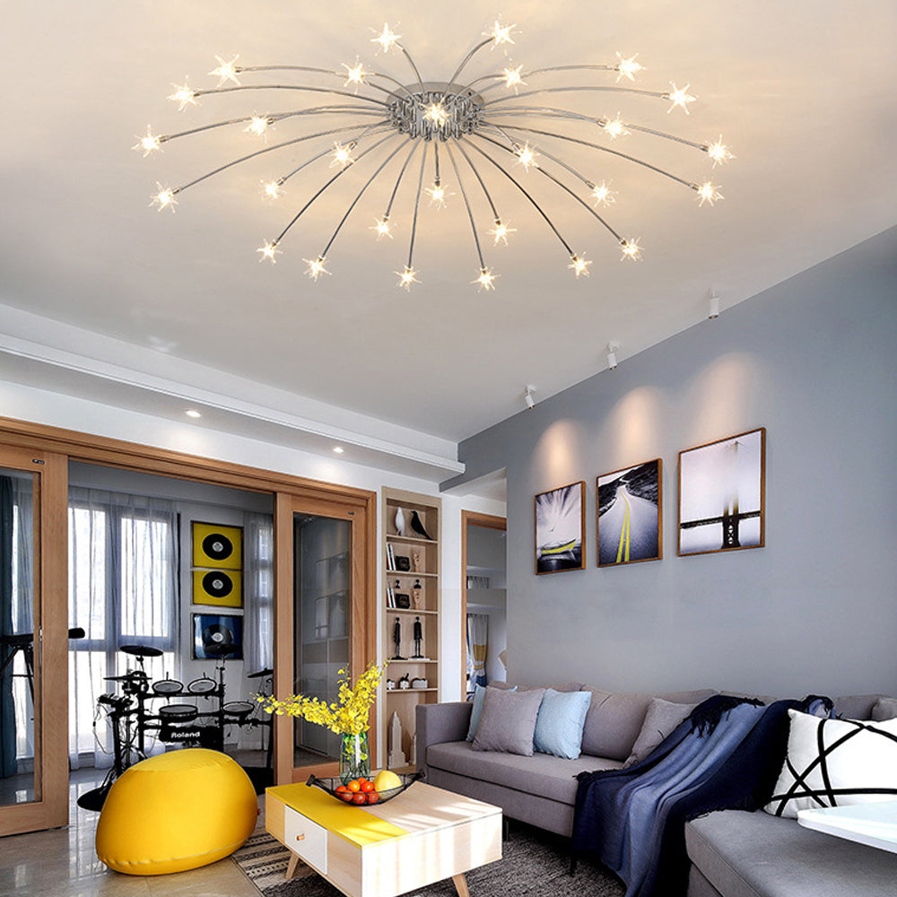 LED Glass and Metal Ceiling Light With Semi Flush Design | Temsk