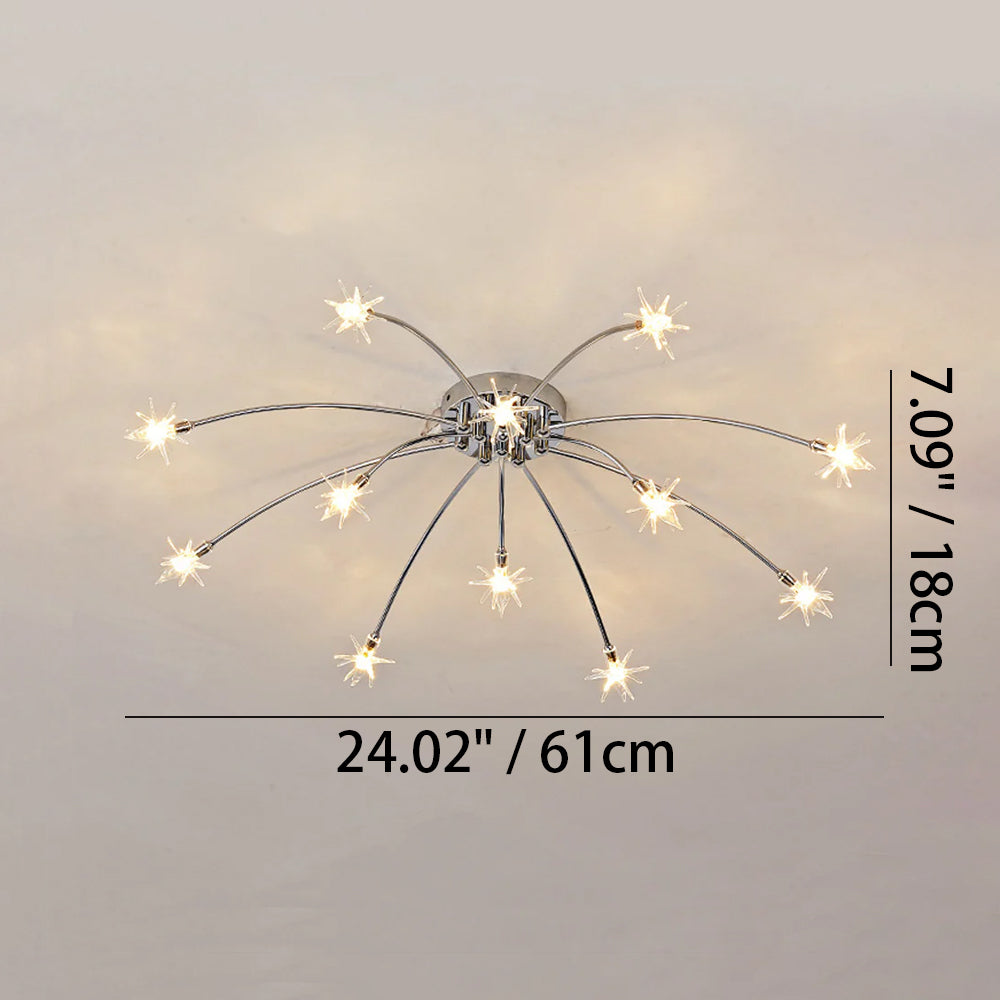 LED Glass and Metal Ceiling Light With Semi Flush Design | Temsk