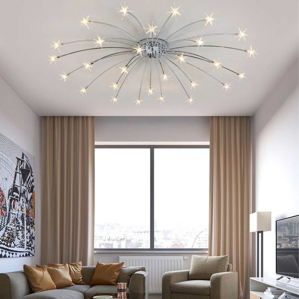 LED Glass and Metal Ceiling Light With Semi Flush Design | Temsk