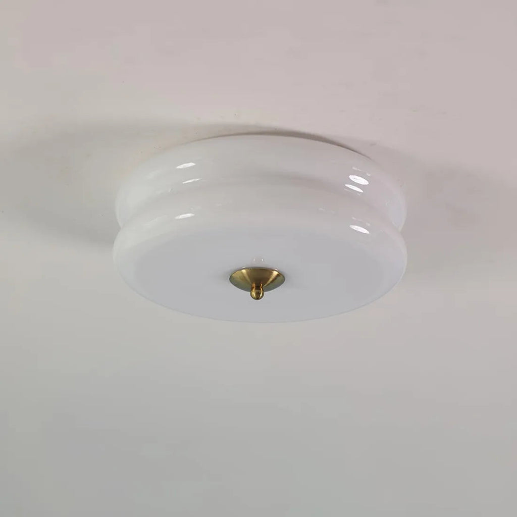Industriel glas loftslampe med LED i guld krom til spisestue og stue | Temsk