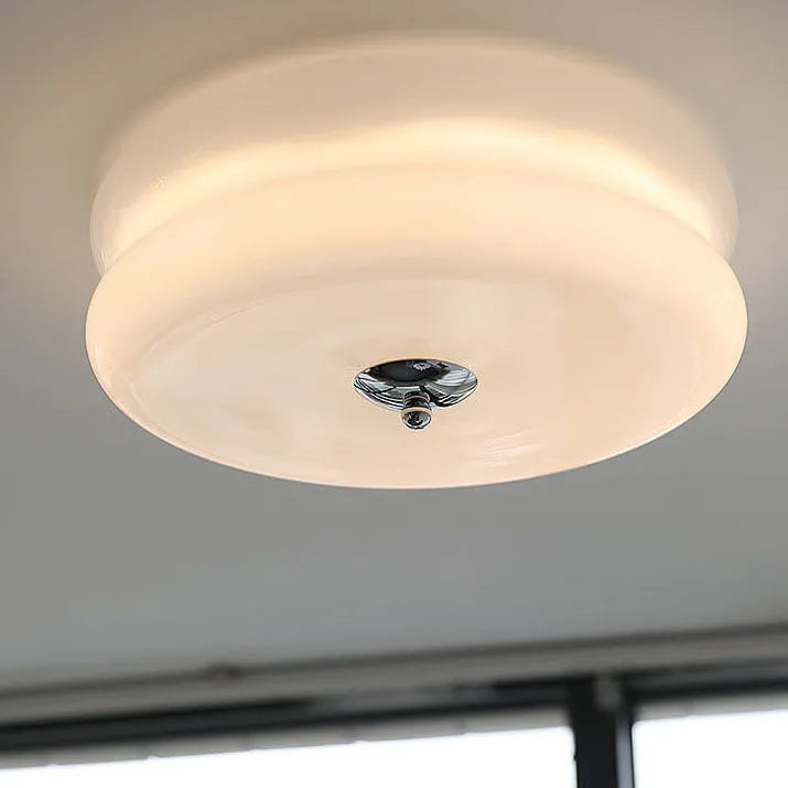 Industriel glas loftslampe med LED i guld krom til spisestue og stue | Temsk