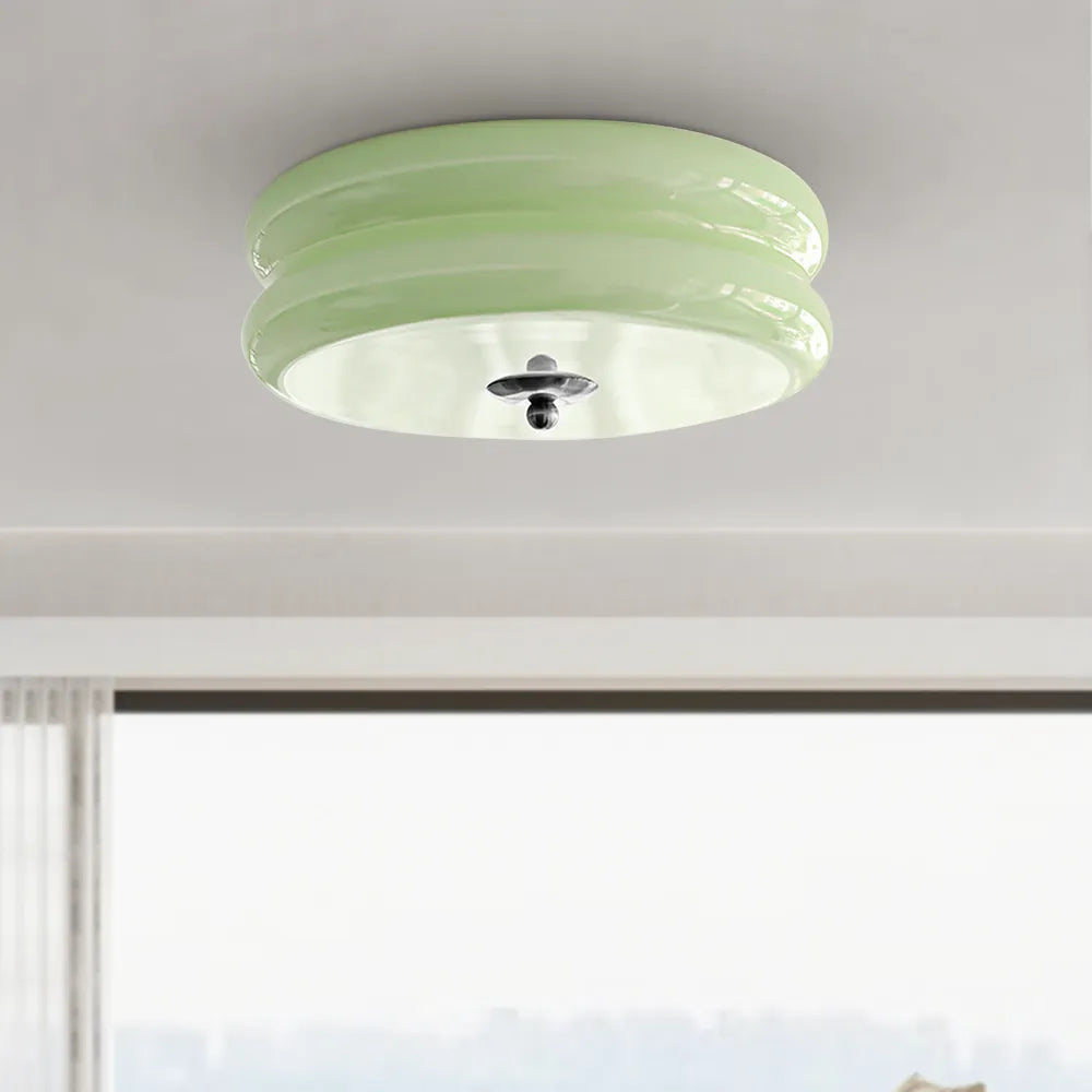 Industriel glas loftslampe med LED i guld krom til spisestue og stue | Temsk
