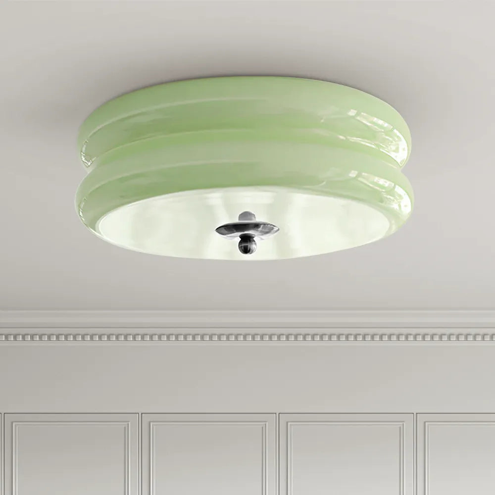 Industriel glas loftslampe med LED i guld krom til spisestue og stue | Temsk