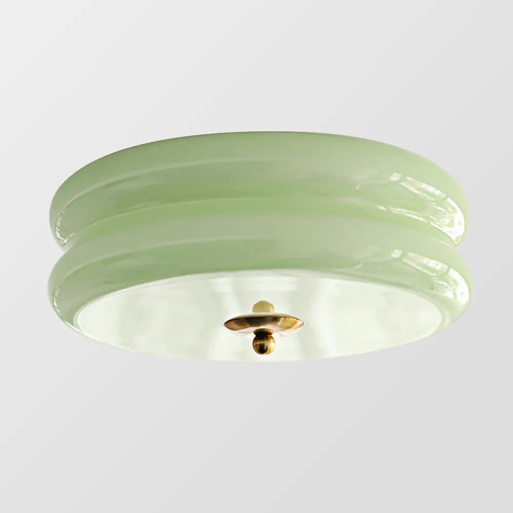 Industriel glas loftslampe med LED i guld krom til spisestue og stue | Temsk