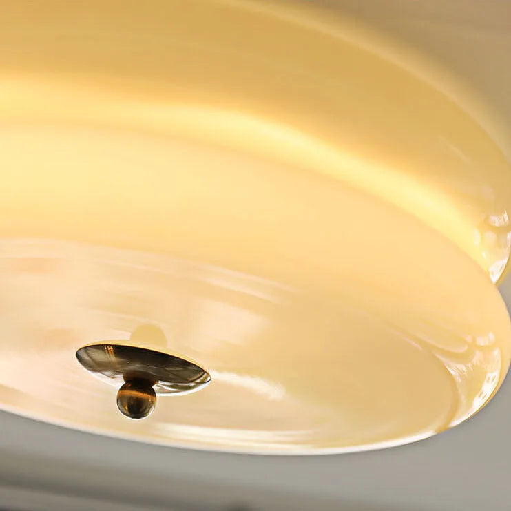 Industriel glas loftslampe med LED i guld krom til spisestue og stue | Temsk