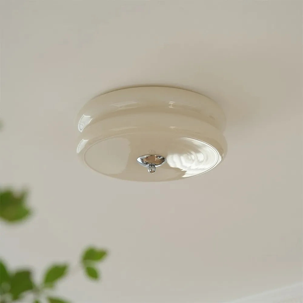 Industriel glas loftslampe med LED i guld krom til spisestue og stue | Temsk
