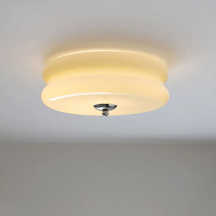 Industriel glas loftslampe med LED i guld krom til spisestue og stue | Temsk