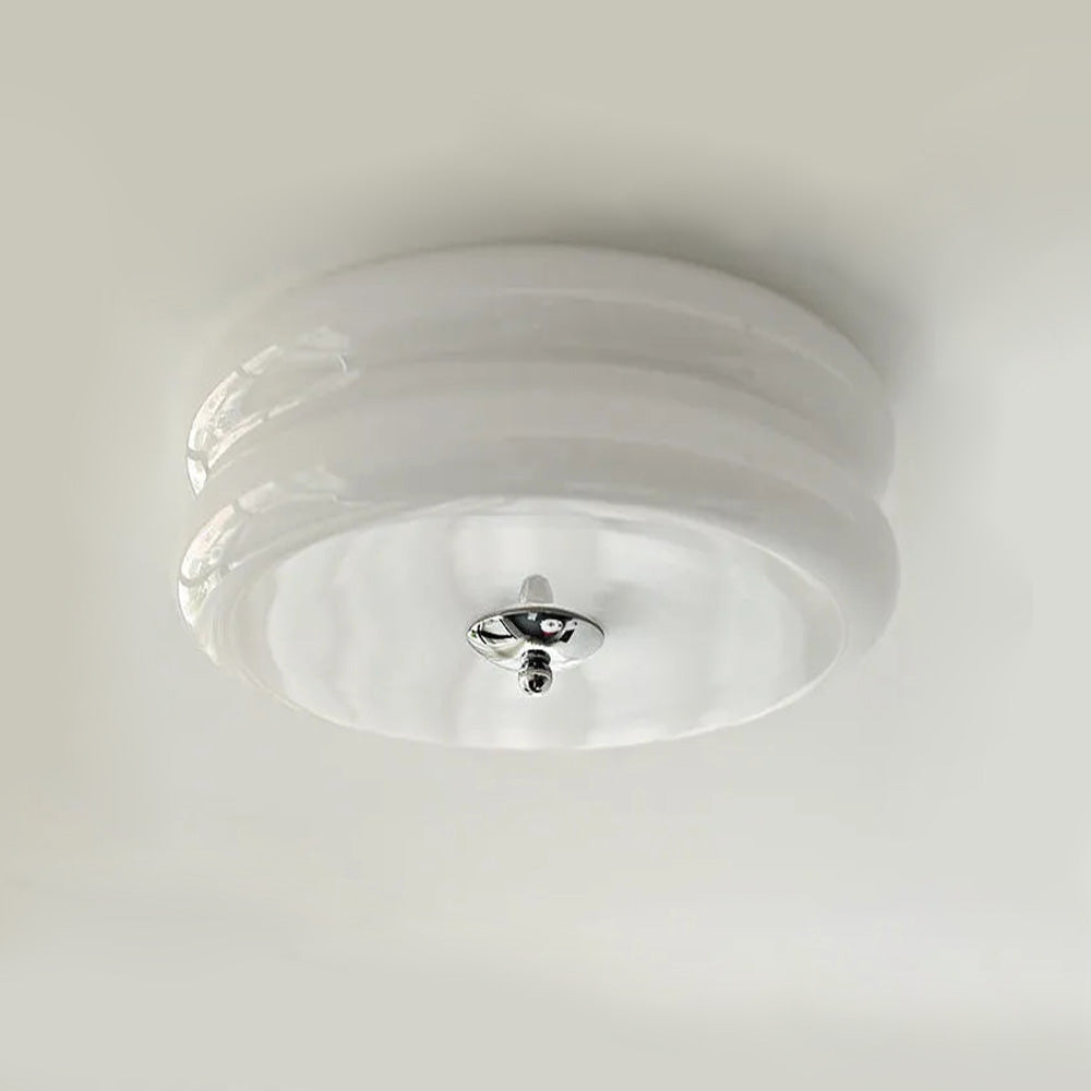 Industriel glas loftslampe med LED i guld krom til spisestue og stue | Temsk