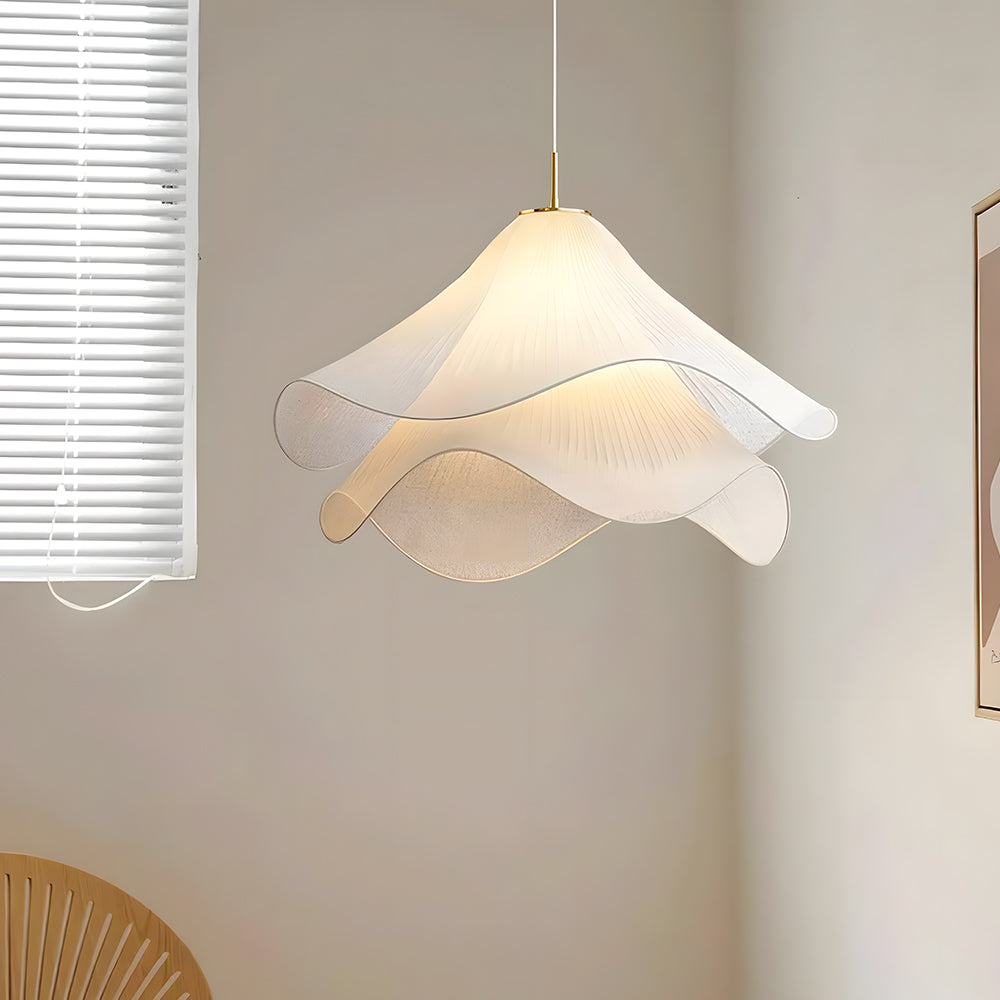 Flower Motif Fabric And Metal Ceiling Lamp With E27 For Living, Dining, Bedroom | Temsk