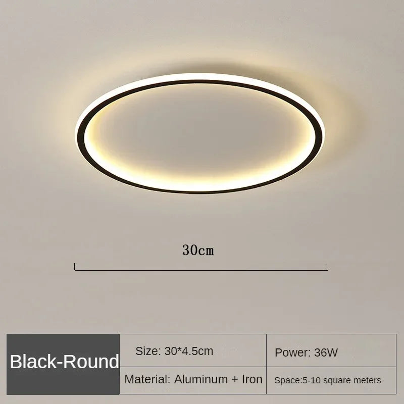 Round Scandinavian LED Ceiling Light In Metal Aluminum For Living Room | Temsk