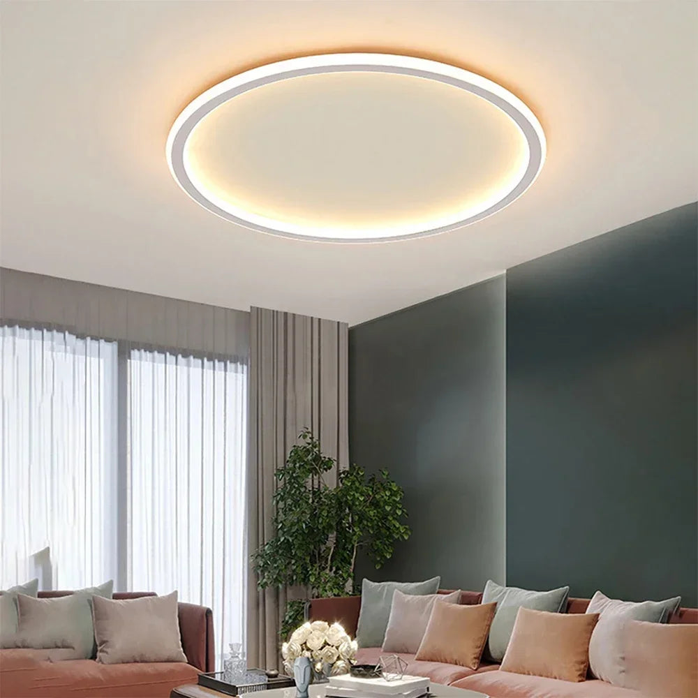 Round Scandinavian LED Ceiling Light In Metal Aluminum For Living Room | Temsk