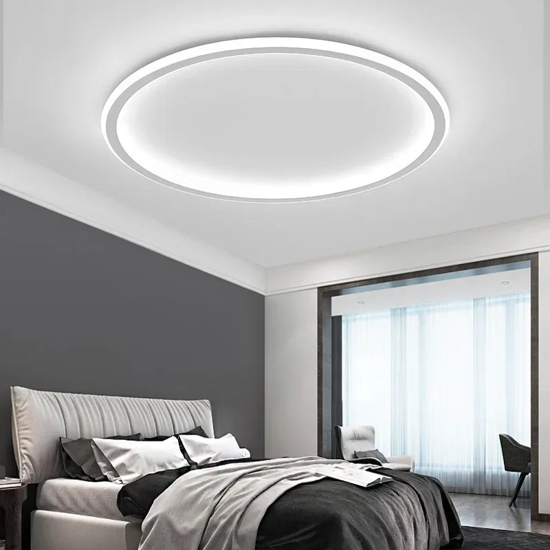 Round Scandinavian LED Ceiling Light In Metal Aluminum For Living Room | Temsk
