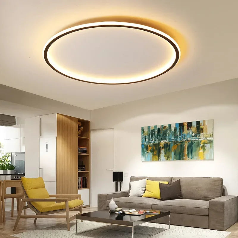 Round Scandinavian LED Ceiling Light In Metal Aluminum For Living Room | Temsk