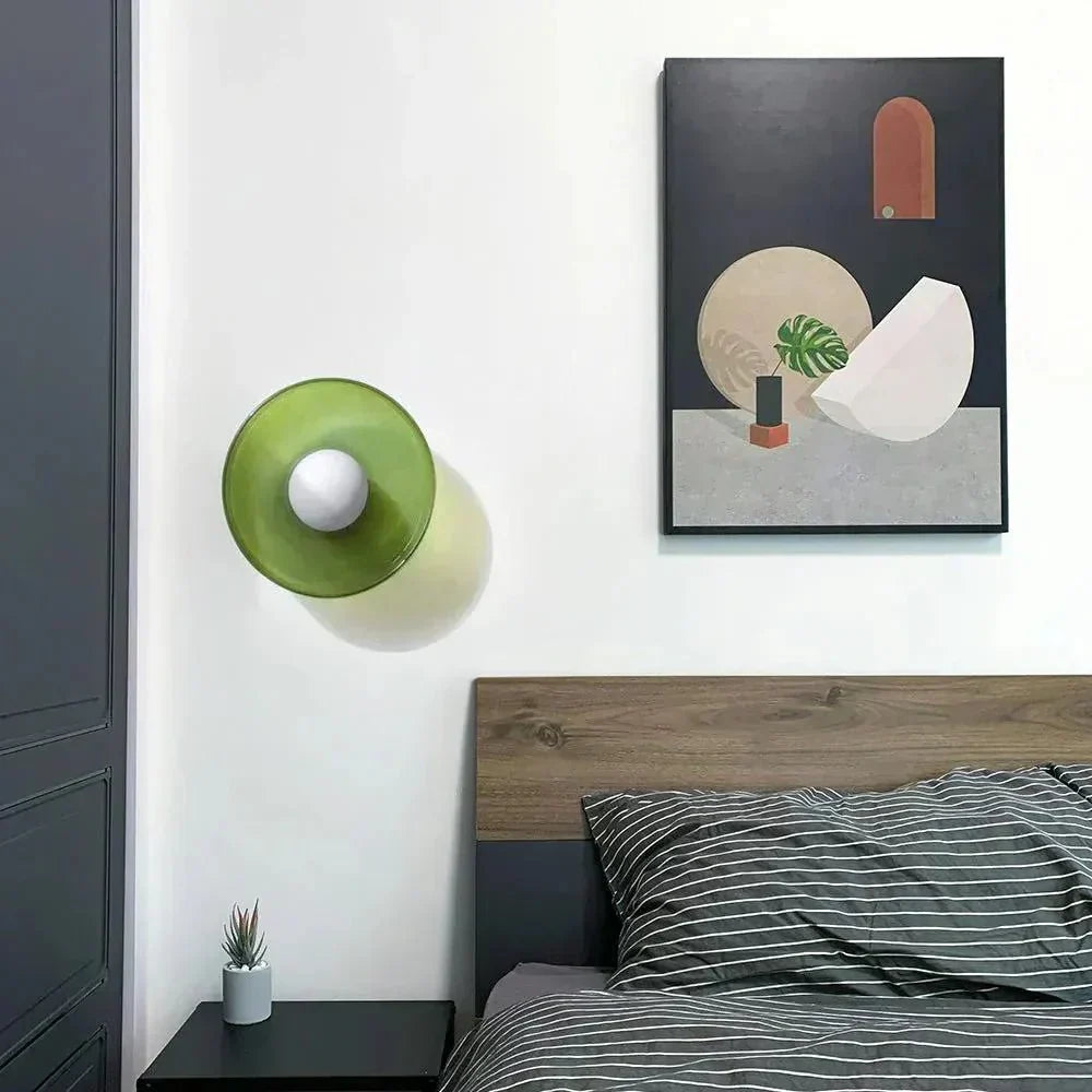 Nordic Style LED Glass Disc Wall And Ceiling Light Fixture, 1 Light | Temsk