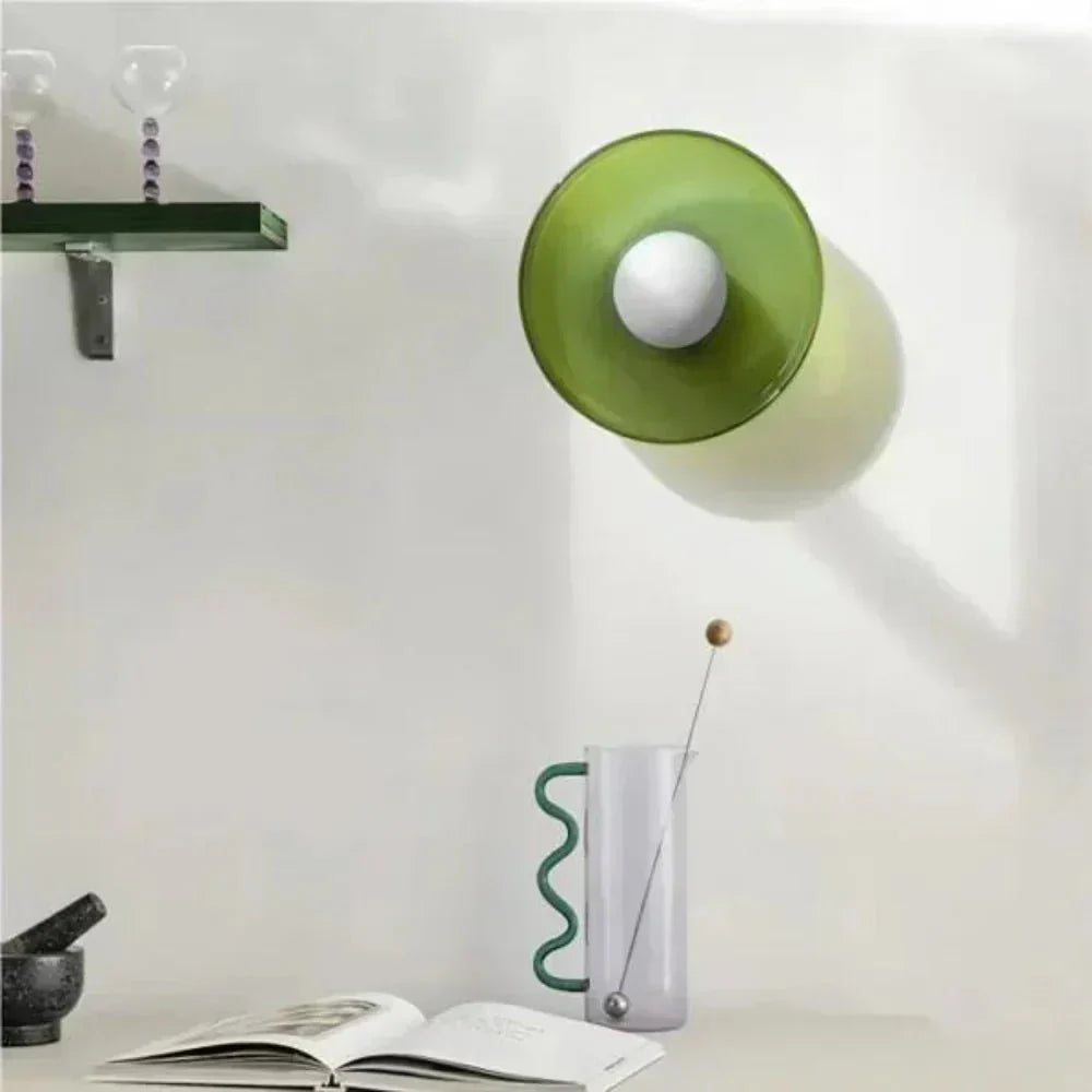 Nordic Style LED Glass Disc Wall And Ceiling Light Fixture, 1 Light | Temsk