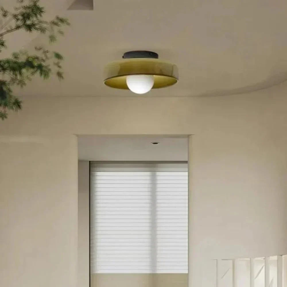 Nordic Style LED Glass Disc Wall And Ceiling Light Fixture, 1 Light | Temsk