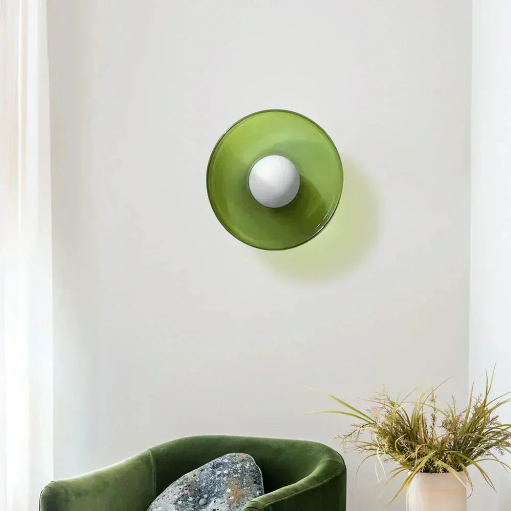 Nordic Style LED Glass Disc Wall And Ceiling Light Fixture, 1 Light | Temsk