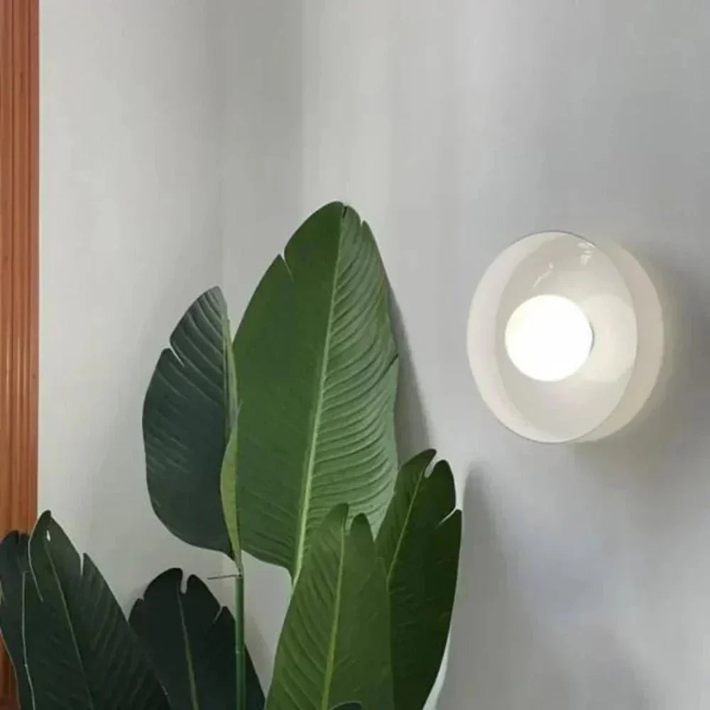 Nordic Style LED Glass Disc Wall And Ceiling Light Fixture, 1 Light | Temsk