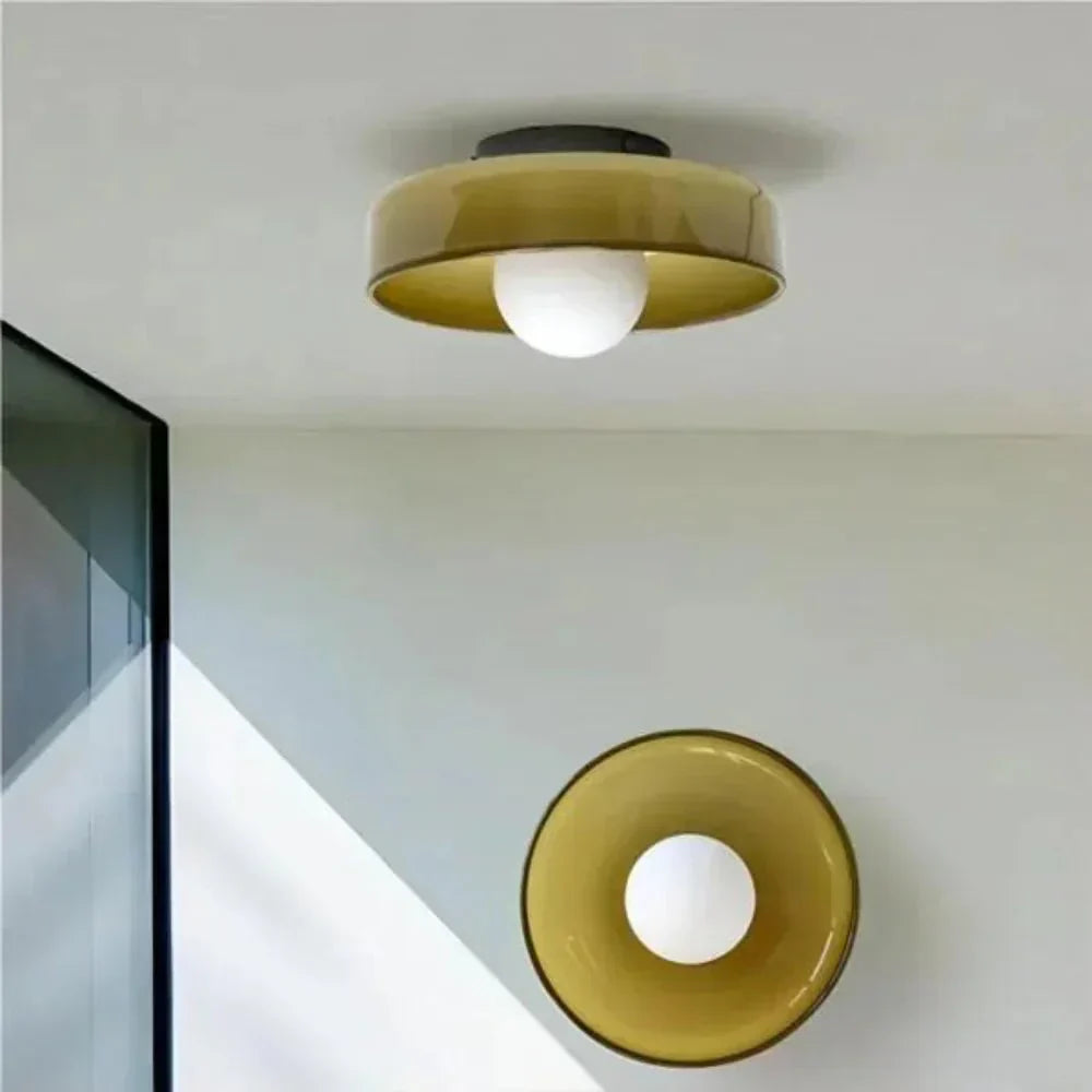 Nordic Style LED Glass Disc Wall And Ceiling Light Fixture, 1 Light | Temsk