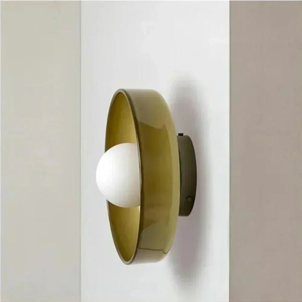 Nordic Style LED Glass Disc Wall And Ceiling Light Fixture, 1 Light | Temsk