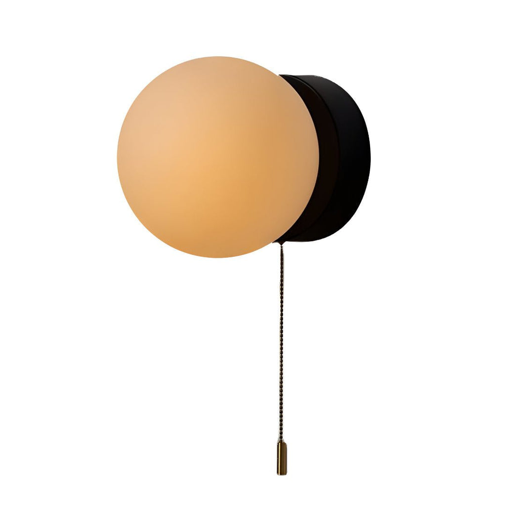 LED Glass Globe Wall Sconce With Pull Cord, Minimalist Design | Temsk