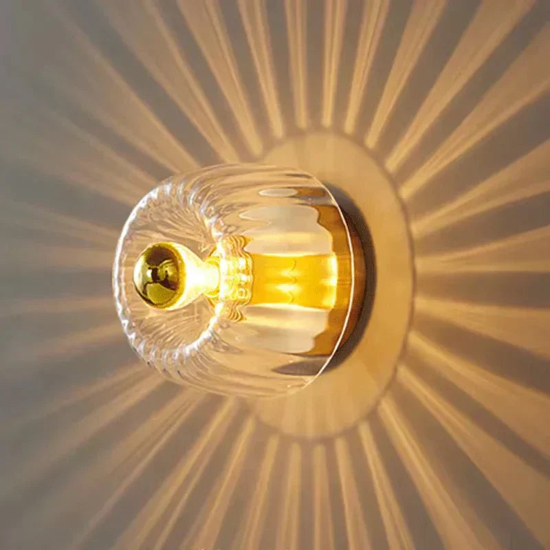 Round LED Glass Wall Sconce In Modern Minimalist Design, 1 Light | Temsk