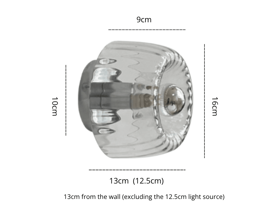 Round LED Glass Wall Sconce In Modern Minimalist Design, 1 Light | Temsk
