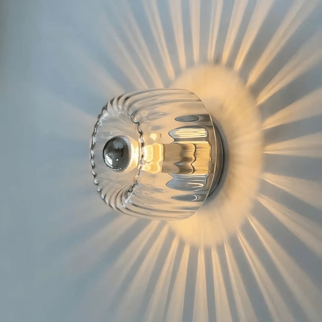 Round LED Glass Wall Sconce In Modern Minimalist Design, 1 Light | Temsk