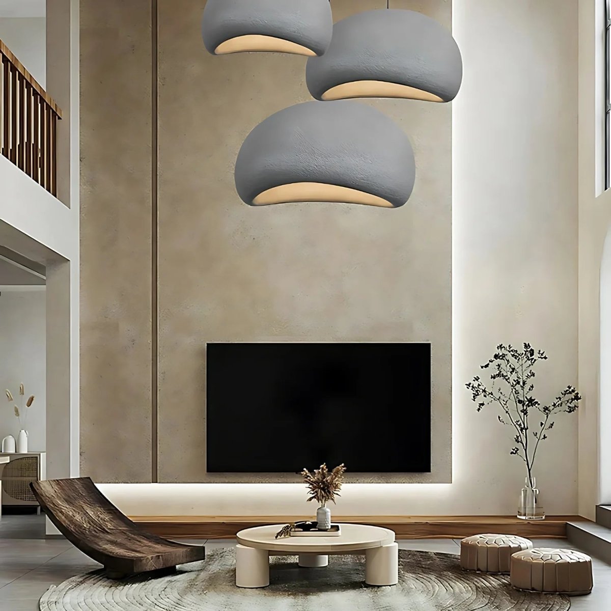 LED Pendant Light With Dome Fiberglass Shade For Modern Ceiling Fixture | Temsk
