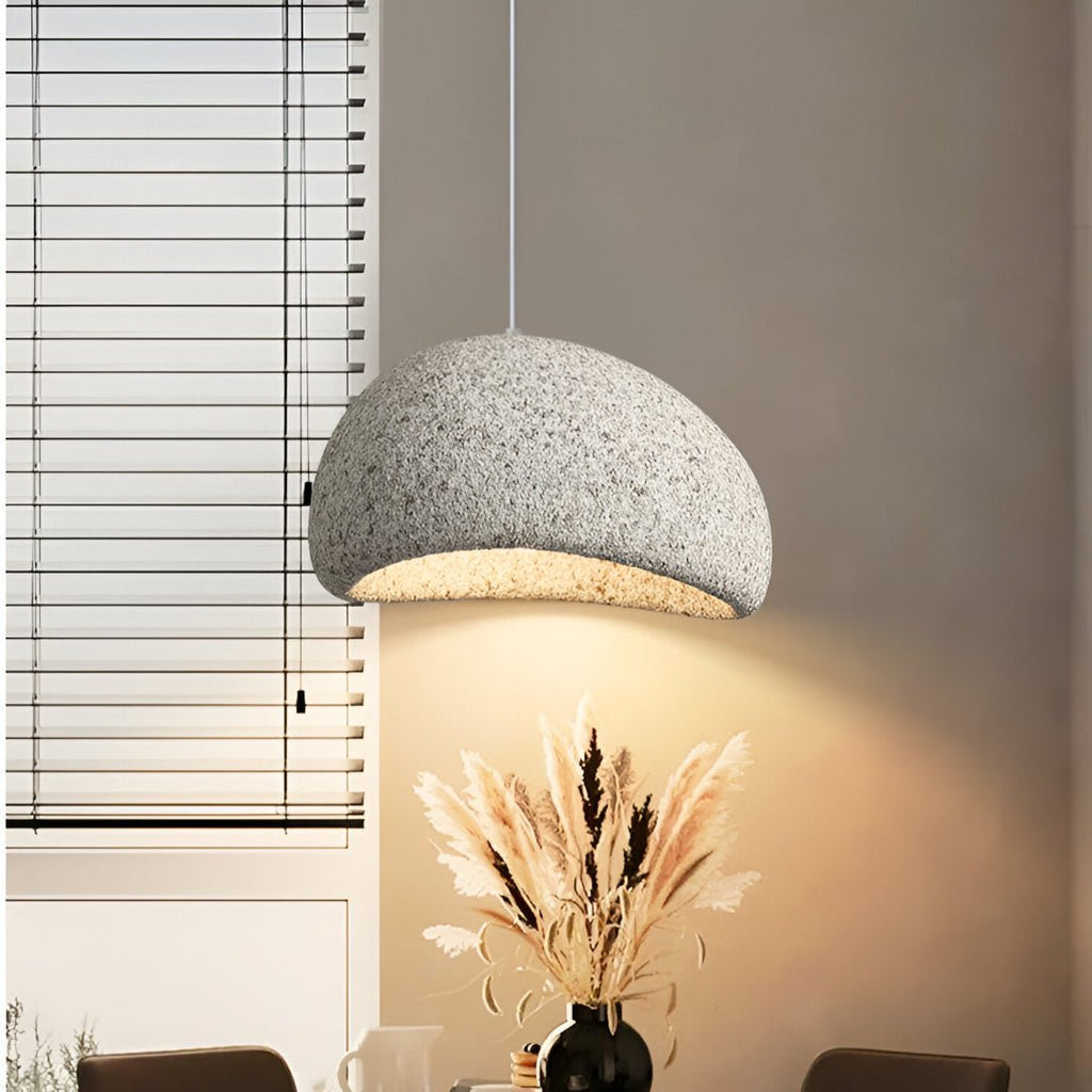 LED Pendant Light With Dome Fiberglass Shade For Modern Ceiling Fixture | Temsk