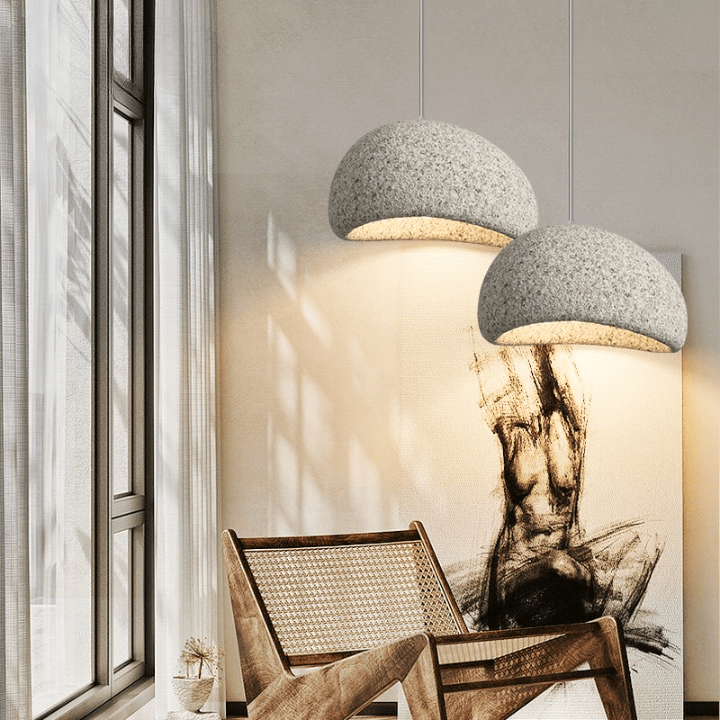 LED Pendant Light With Dome Fiberglass Shade For Modern Ceiling Fixture | Temsk