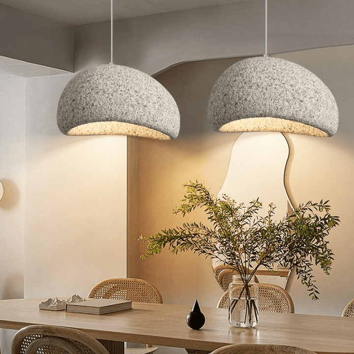 LED Pendant Light With Dome Fiberglass Shade For Modern Ceiling Fixture | Temsk