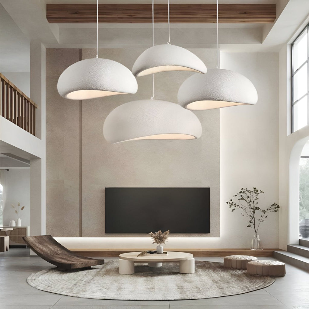 LED Pendant Light With Dome Fiberglass Shade For Modern Ceiling Fixture | Temsk