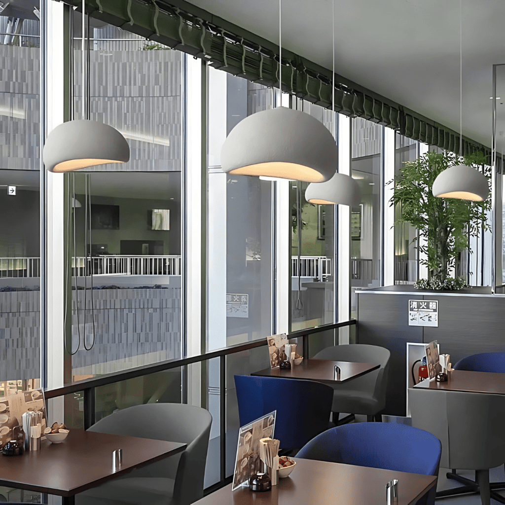 LED Pendant Light With Dome Fiberglass Shade For Modern Ceiling Fixture | Temsk