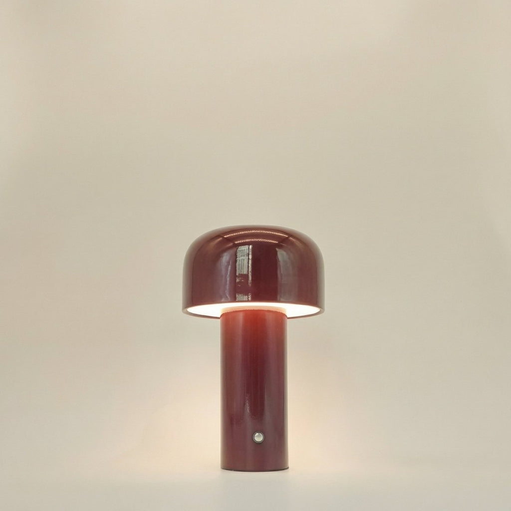 LED Mushroom Design Table Lamp With Metal Base, 12 Inches Tall | Temsk