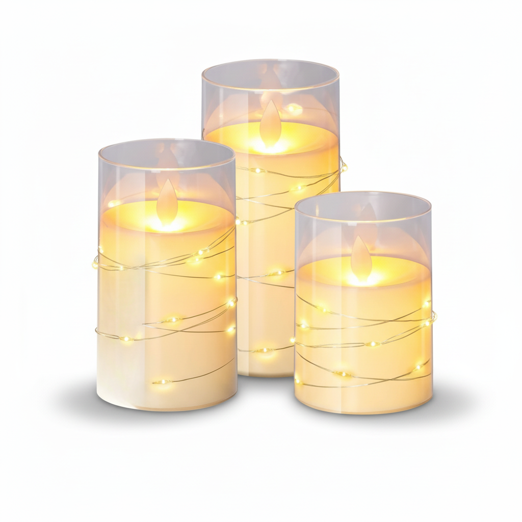 Remote-Controlled Flameless LED Candles, Warm White Decorative Set | Temsk