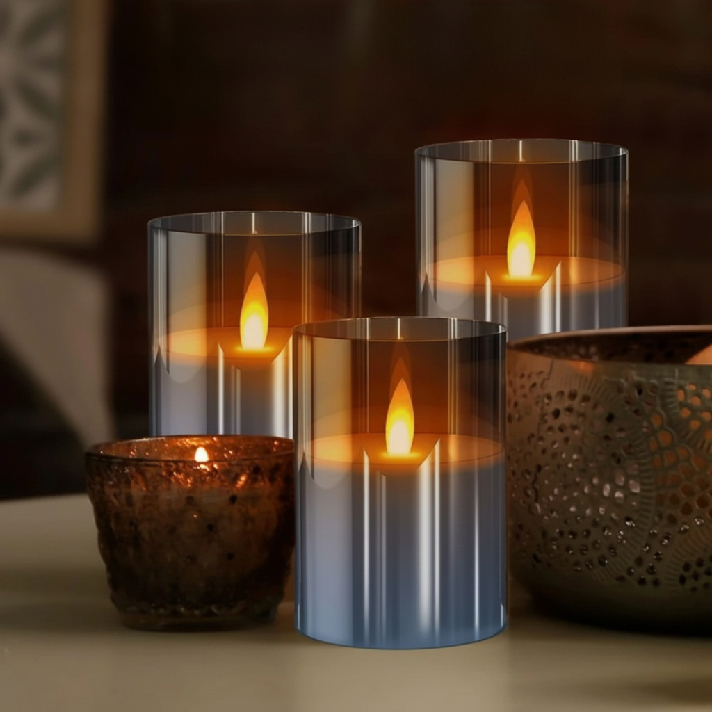 Remote-Controlled Flameless LED Candles, Warm White Decorative Set | Temsk