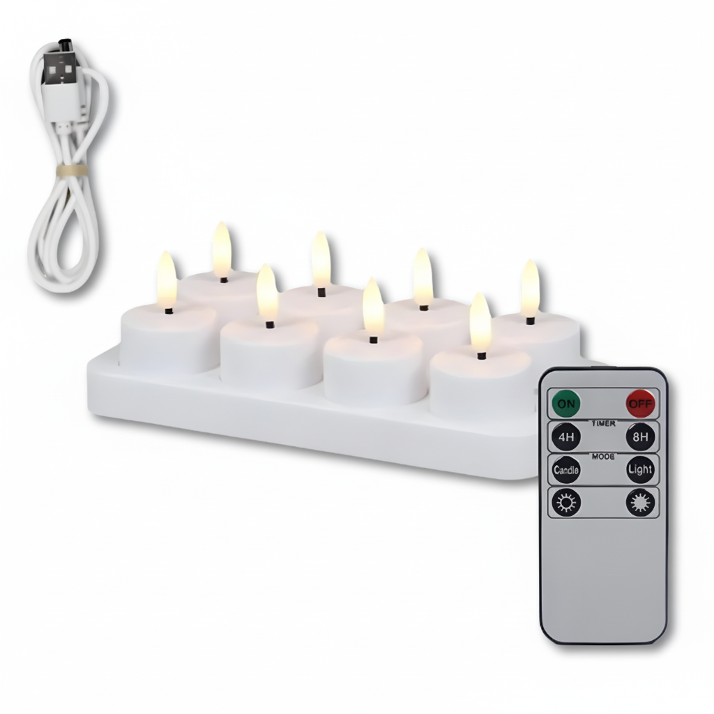 USB Rechargeable Flameless LED Candle Set With Remote Timer | Temsk