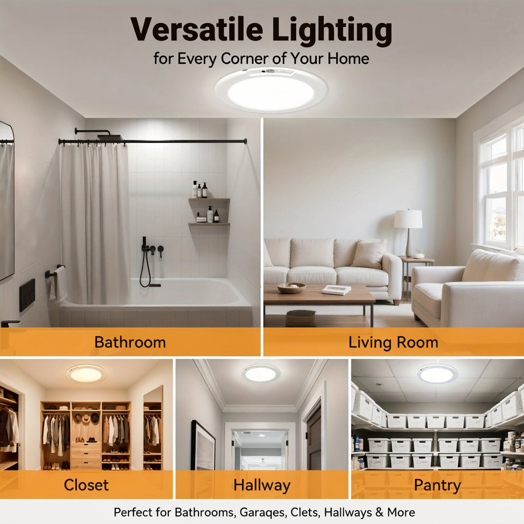 Wiederaufladbare LED-Deckenleuchte mit Bewegungssensor, Aufbaumontage | Temsk