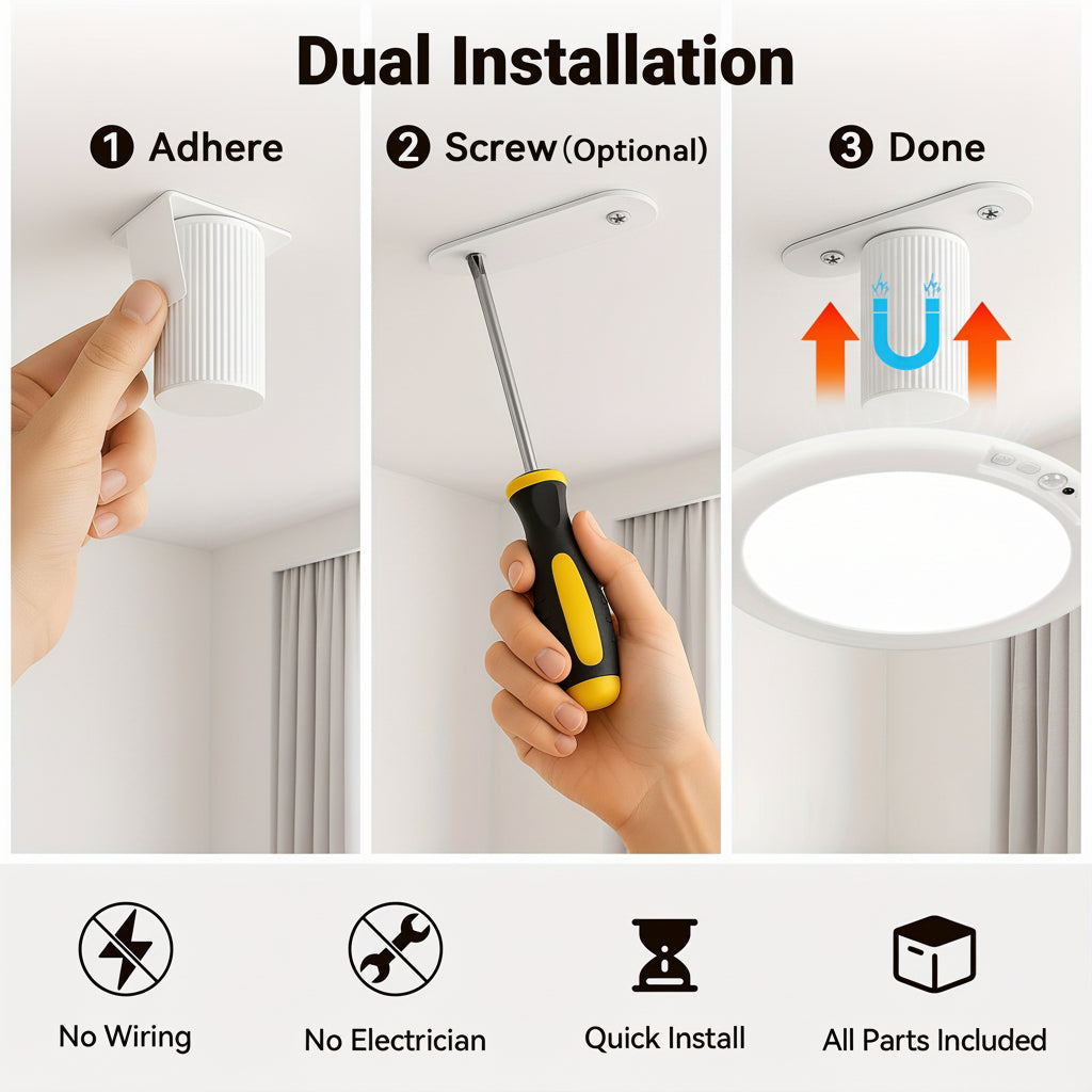 Wiederaufladbare LED-Deckenleuchte mit Bewegungssensor, Aufbaumontage | Temsk