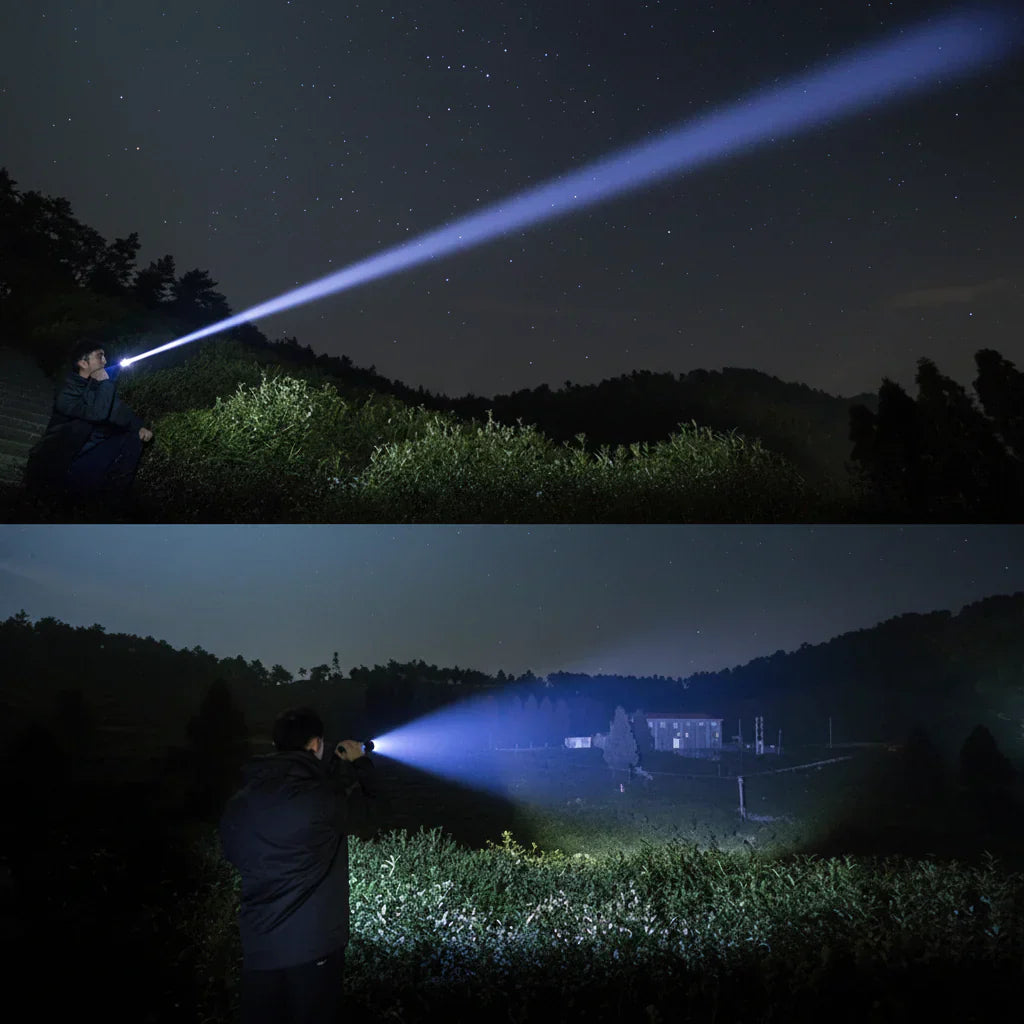 Rechargeable LED Flashlight For Tactical Use And Camping, High Lumens | Temsk