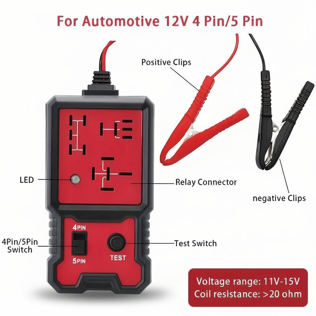 12V Battery Tester With LED Voltage Indicator For Cars | Temsk