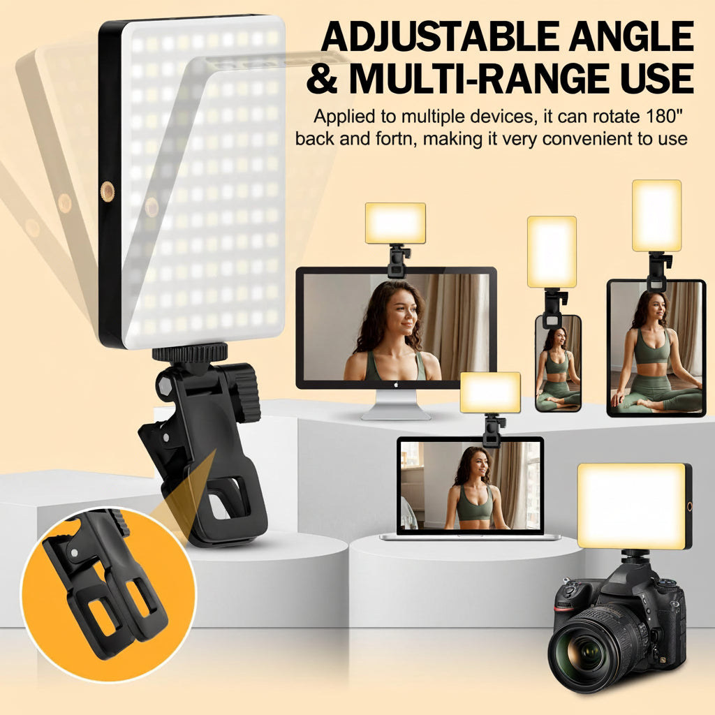 Clip-On LED Selfie Light For Phone With Adjustable Brightness And Color Temperature | Temsk