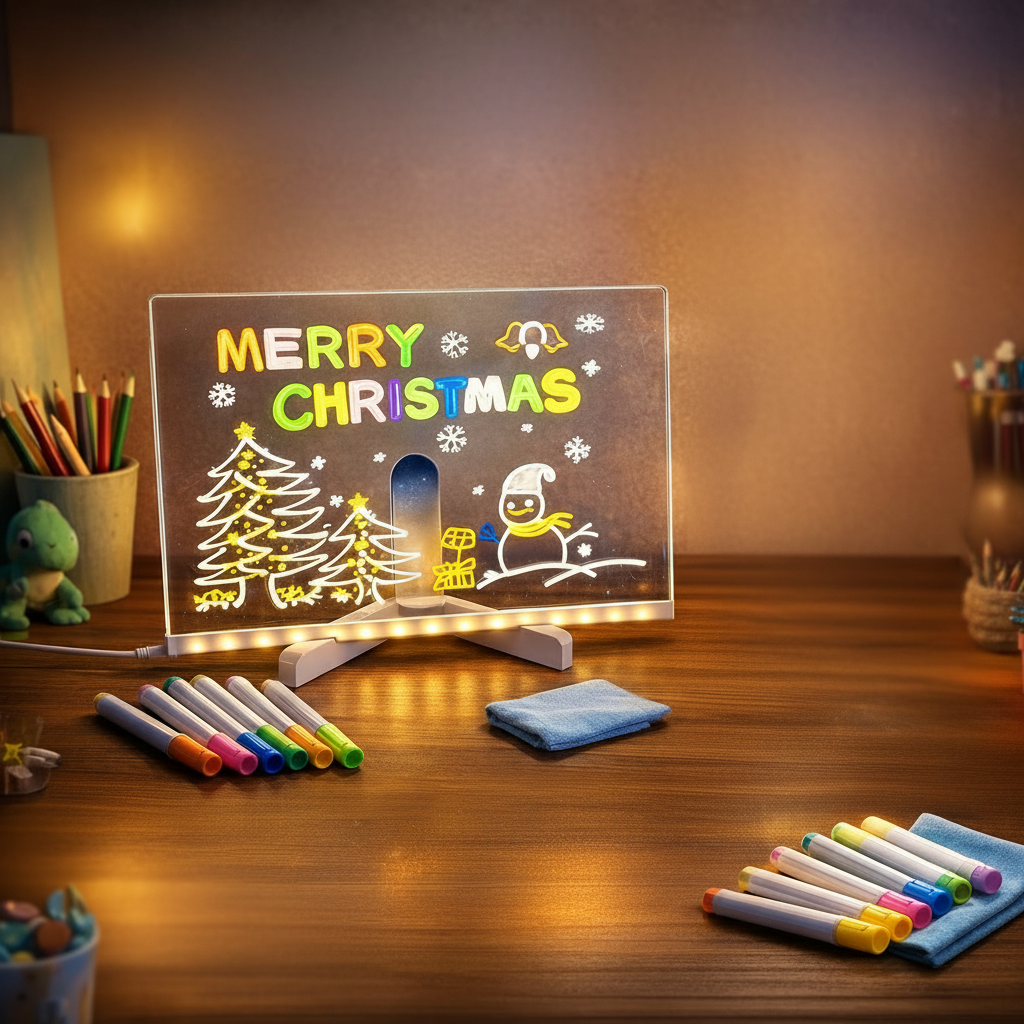 Kinder-Schreibtablet mit LED-Beleuchtung und wiederverwendbarer Oberfläche für Kunst | Temsk