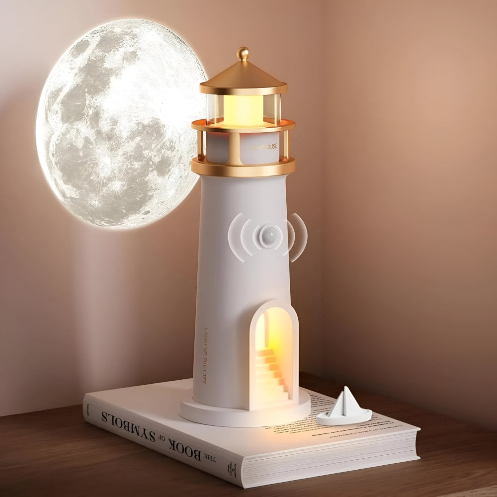LED Lighthouse Night Light With Projection For Bedroom Decor | Temsk
